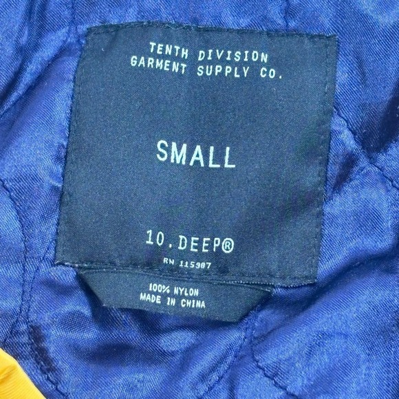 10 Deep Tenth Division Patchwork Varsity Jacket Mens Small Yellow Graphic - Picture 8 of 16